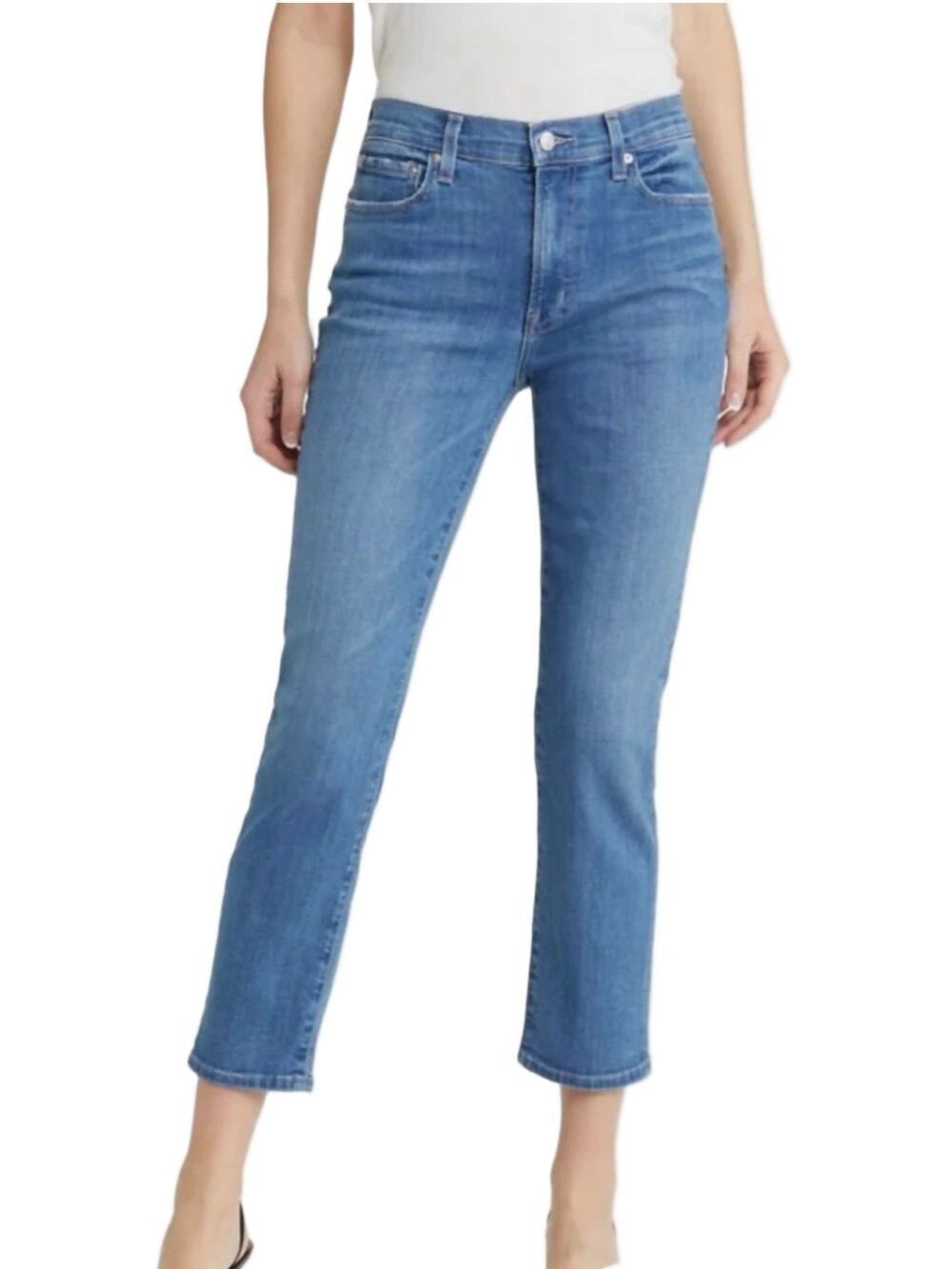 Edwin Mid Rise Straight Crop Jeans Size 28